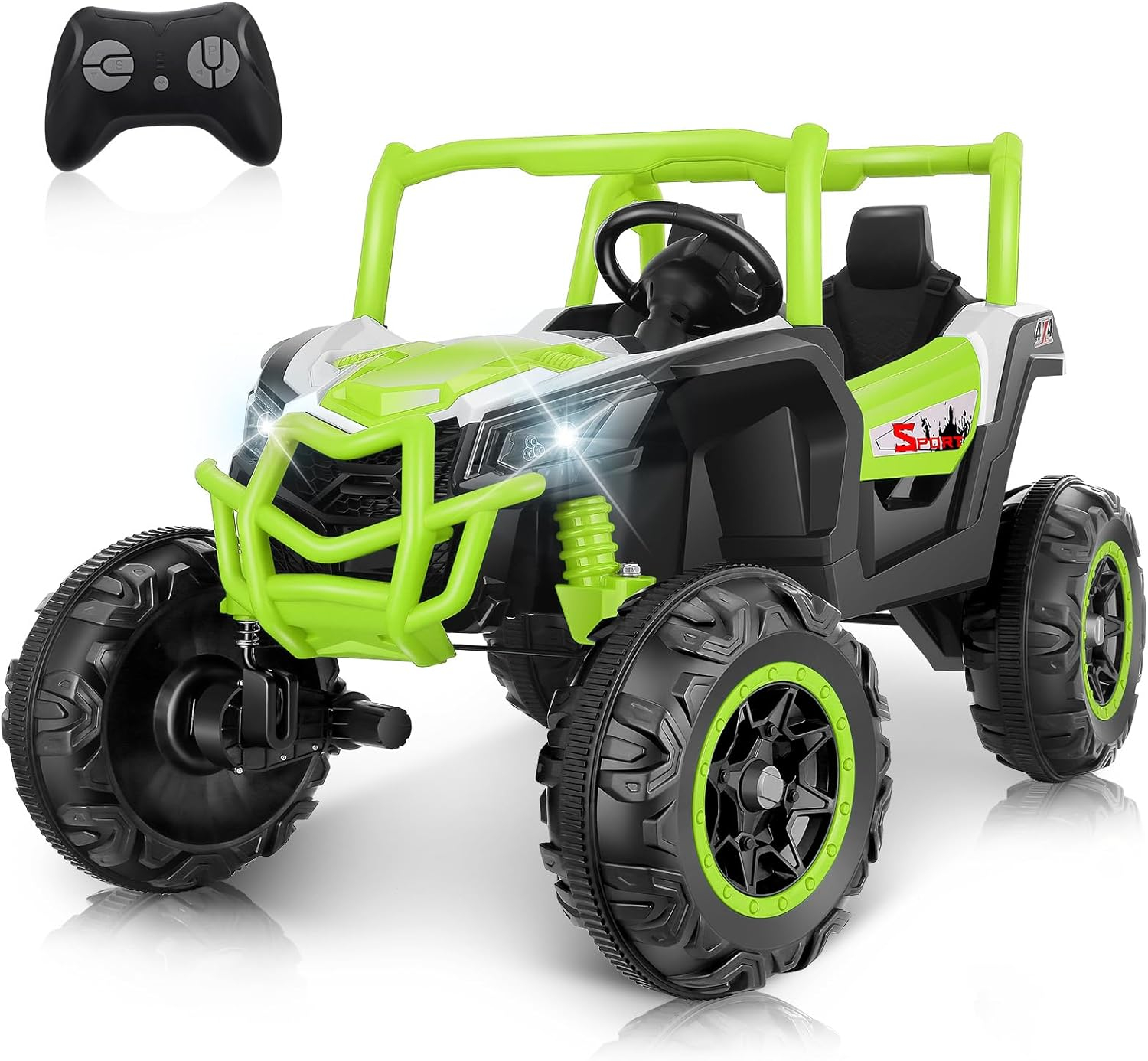 Hikole 24 Volt Ride On Toys for Big Kids, 2 Seater Electric Truck Car Side by Side Electric Vehicle with Music, Bluetooth, 3 Speeds, Soft Braking, Kids UTV for Boys Girls-Purple