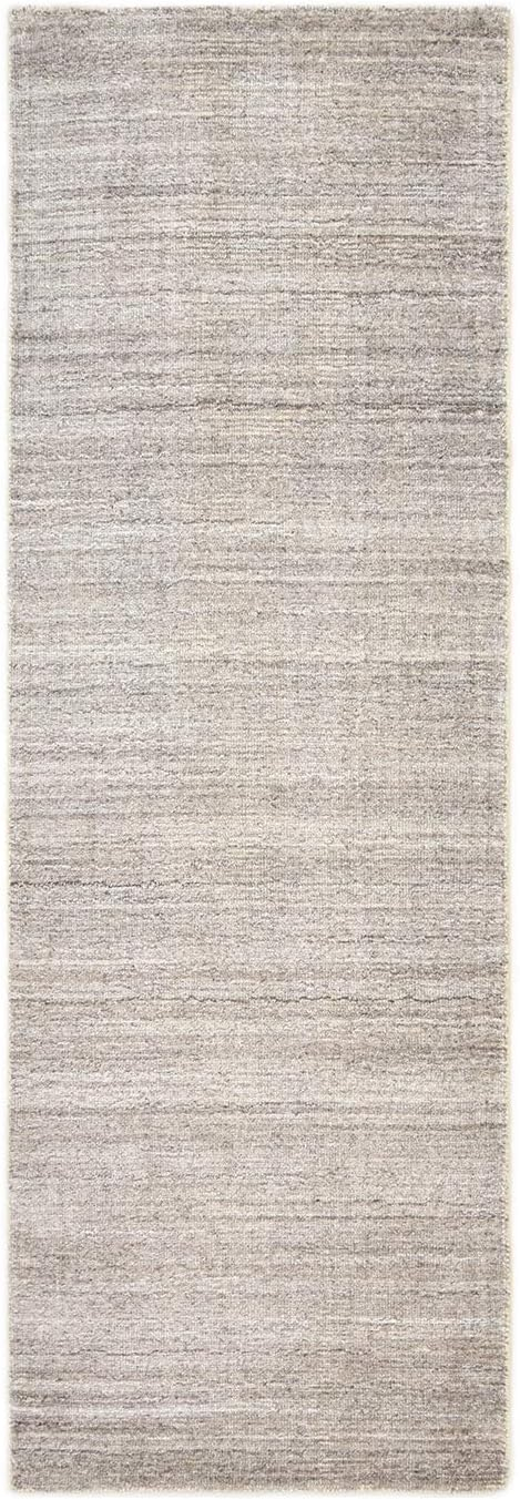 Solo Rugs Halsey Hand Loomed Handmade Indoor Area Rug, 3 ft x 8 ft, Linen