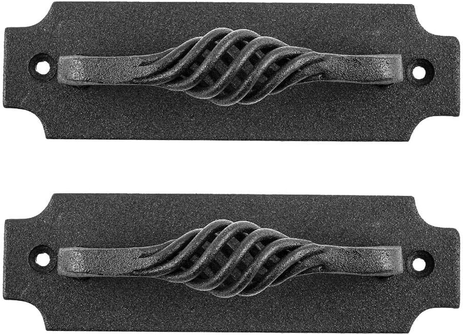 Renovators Supply Cabinet Handles 5.24" Black Wrought Iron Pull Handle Antique Colonial Birdcage Style Drawer and Dresser Door Handles w/Screws Pack of 2