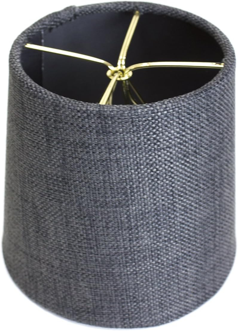 Home Concept 4.5x 5.5x 5.25 Granite Grey Burlap Drum Shade