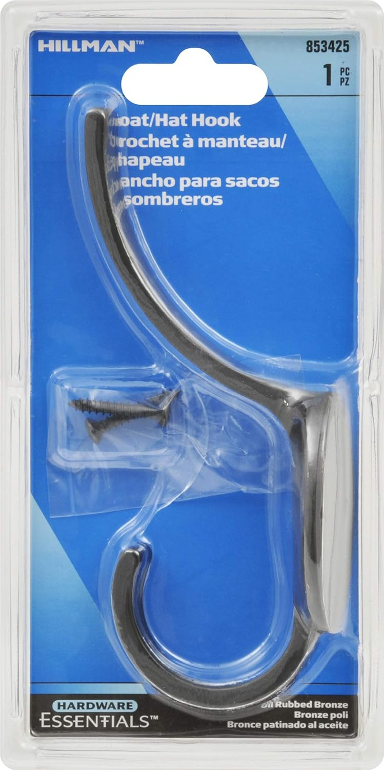 National Hardware Spb1438 Double Prong Coat And Hat Hook - Bronze