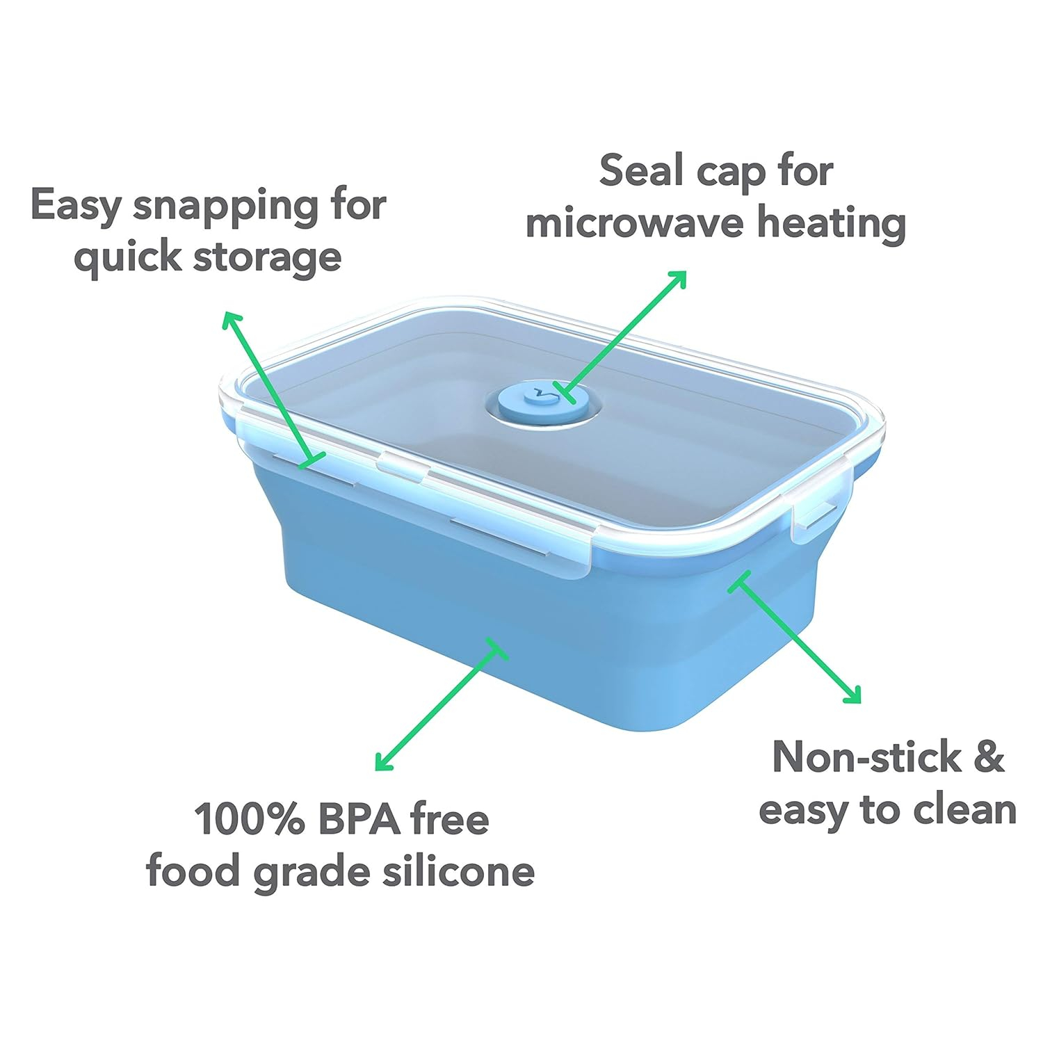 Vremi Multicolor Silicone Collapsible Airtight Food Storage Container (4 Count)