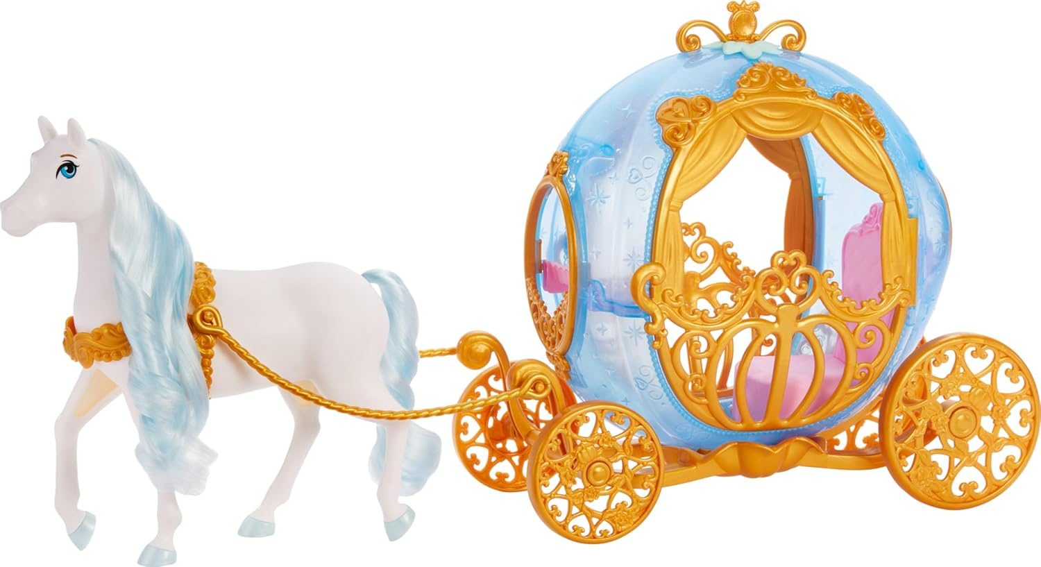 Disney Princess Cinderella’s Rolling Carriage & Horse with Brushable Mane & Tail