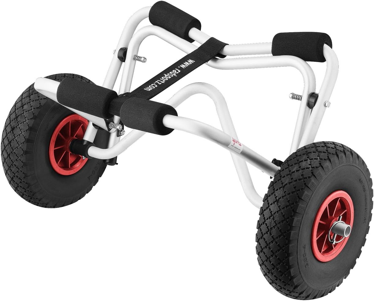 Silver Aluminum Folding Kayak Cart with Foam Cushions