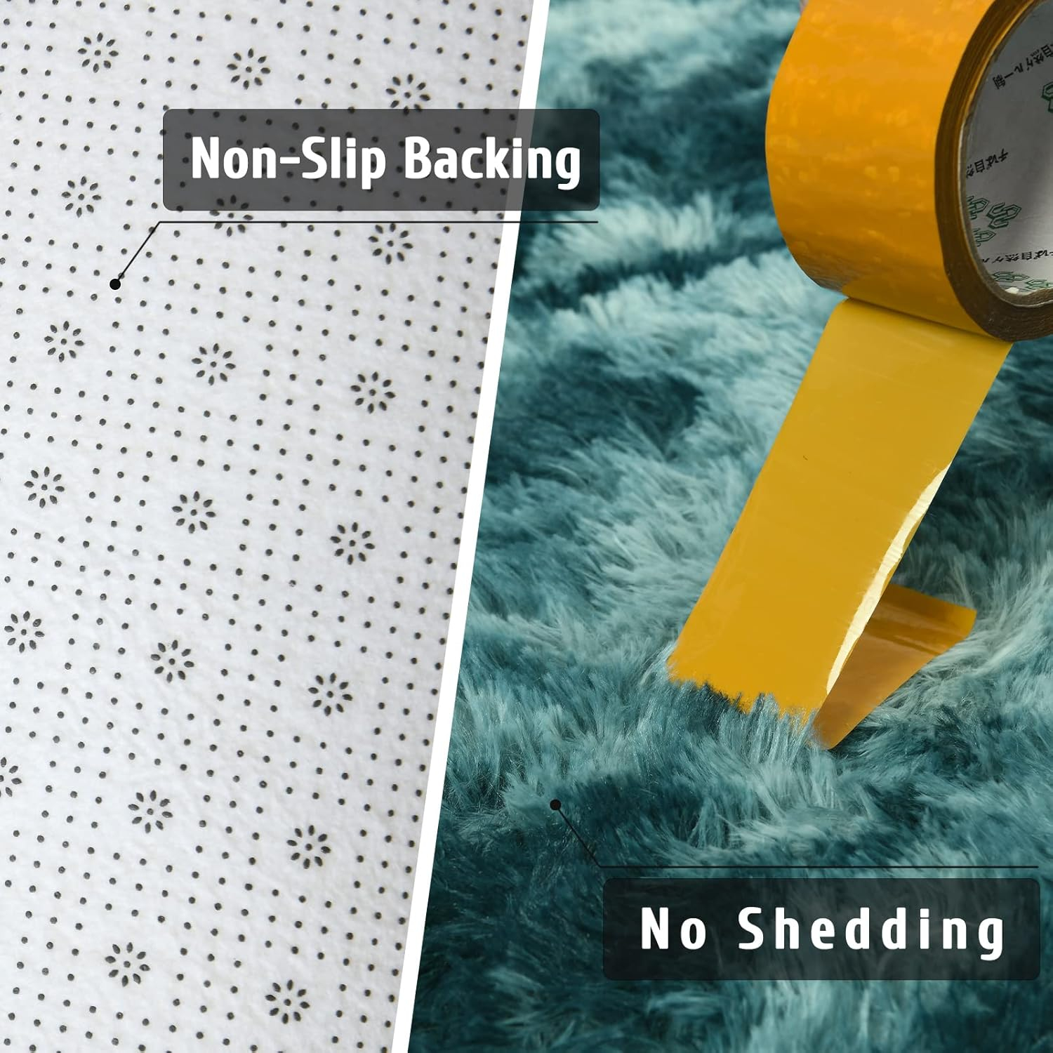 DweIke Fluffy Peacock Blue Rugs for Bedroom Living Room, 3x5 Feet Soft Plush Shaggy Tie-Dyed Teal Blue Girls Boys Kids Rug, Upgraded Non-Slip and Machine Washable Carpet for Dorm Nursery Decor