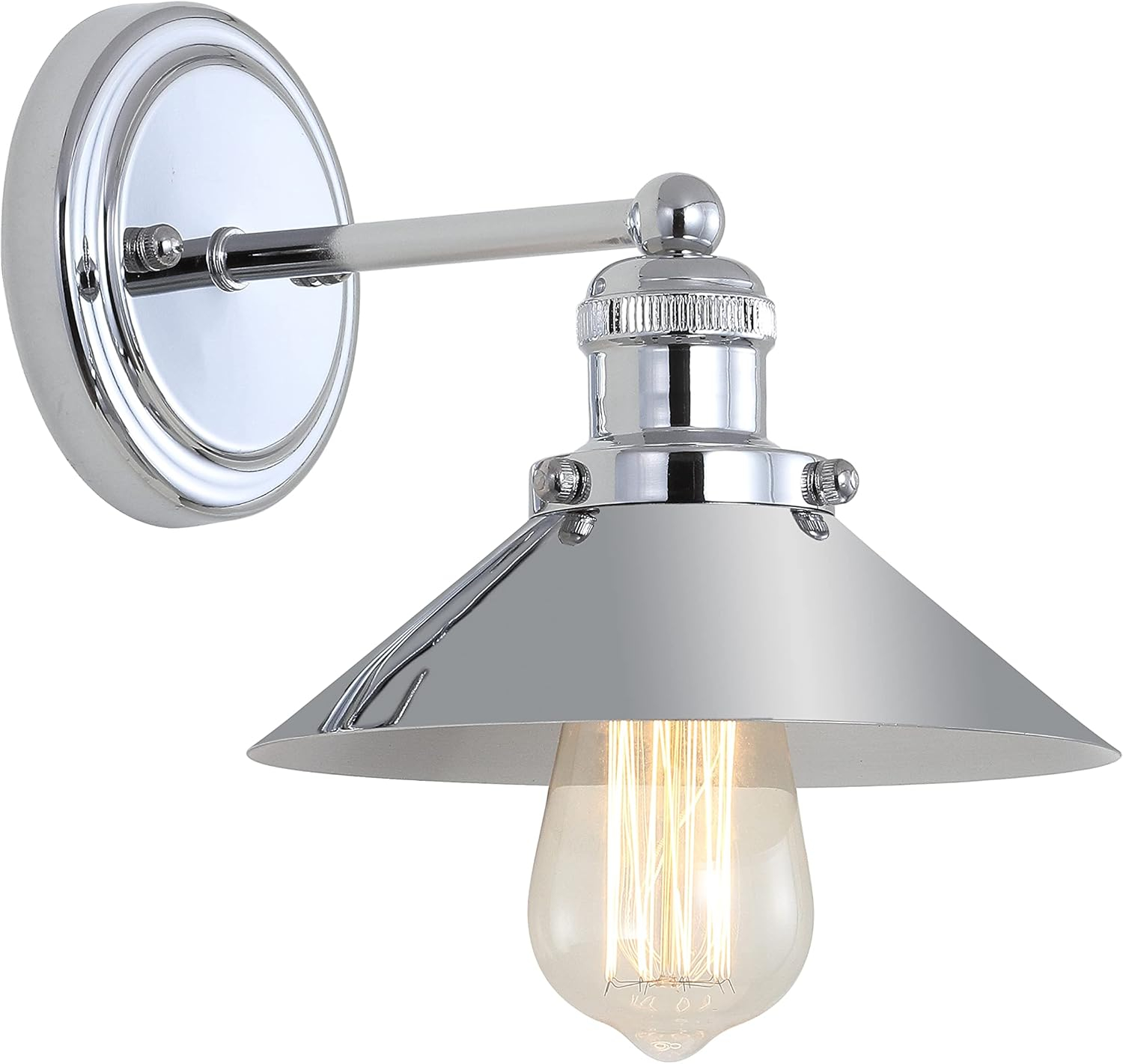 July 7.75" Metal Shade Sconce, Chrome