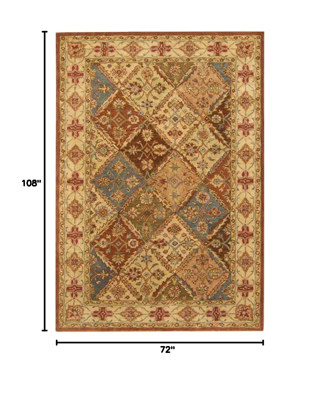 SAFAVIEH Heritage Abbey Traditional Wool Area Rug, Beige, 6' x 9'