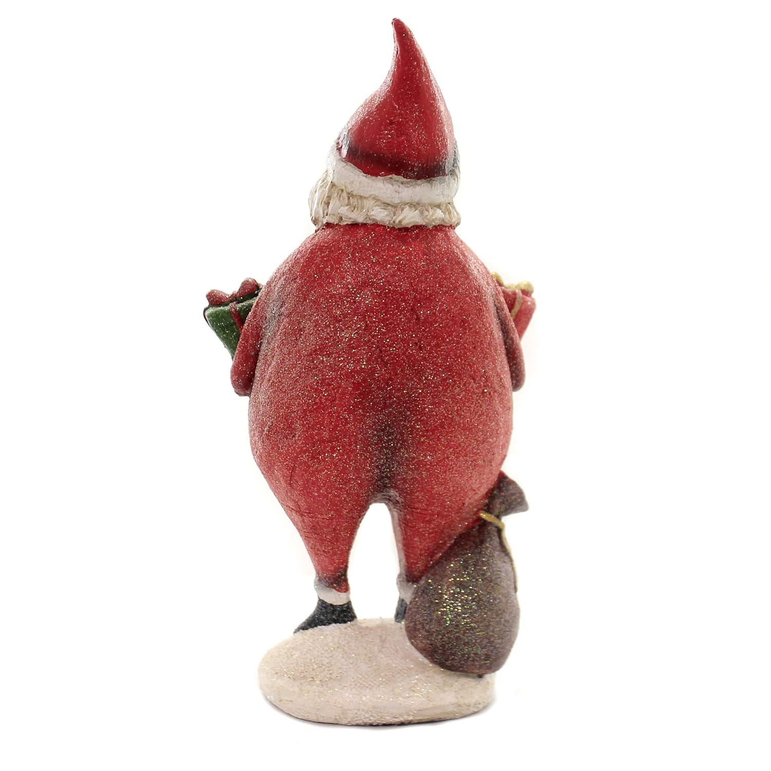 K&K Interiors 51833F 12.5 Inch Santa Holding Gift & Bag, Red
