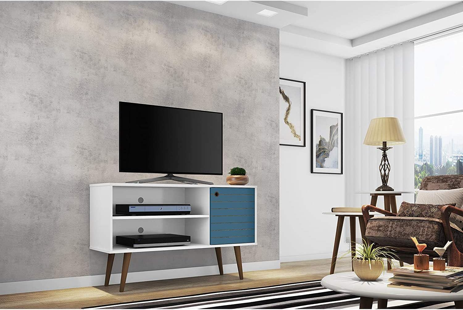 Liberty 42.52" Mid-Century Modern TV Stand with 2 Shelves and 1 Door