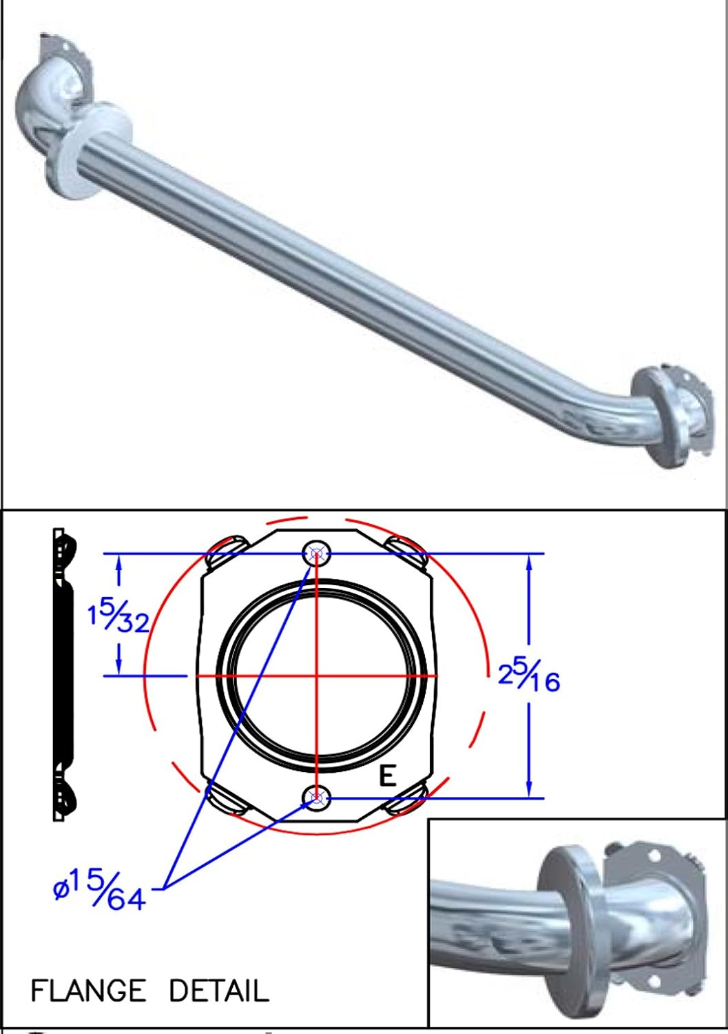 Stainless Steel Grab Bar - 60"