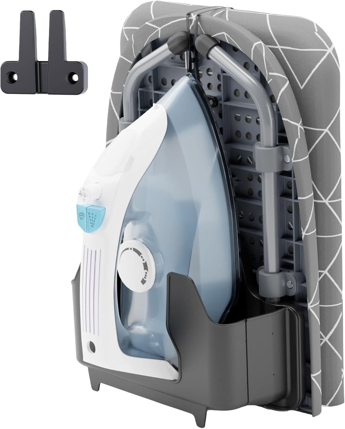 XABITAT Table Top Ironing Board with Wall Mount, D-Crease, Portable Space Saving Mini Laundry Room Iron Board, Foldable Small Ironing Board with Iron Holder, Green