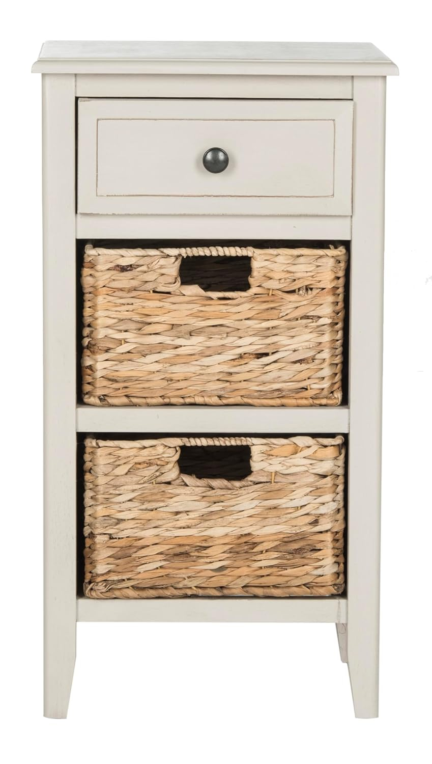 Everly Drawer Side Table - AMH5743D - Vintage Grey - Safavieh Couture