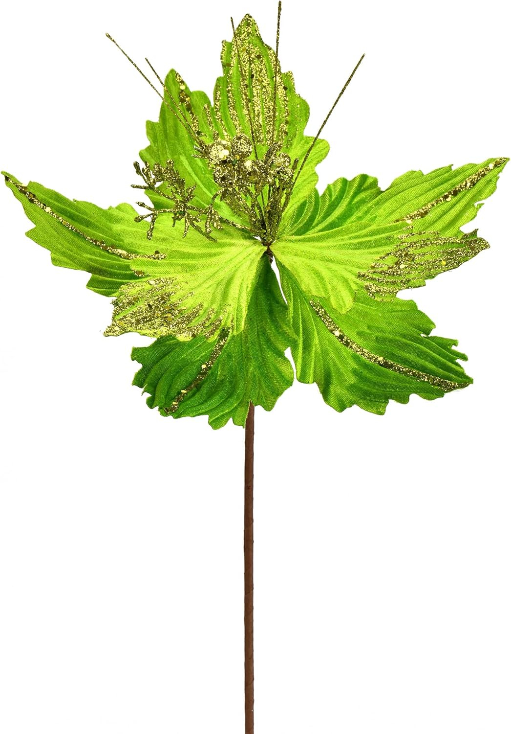 Vickerman 12" x 16" Lime Poinsettia Artificial Christmas Spray. Includes 6 sprays per pack.