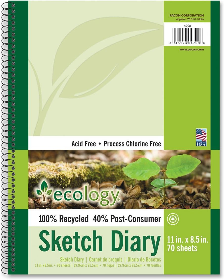 Ecology Sketch Diary, 11ââ x 8.5â, 70 White Sheets, Medium Weight Paper