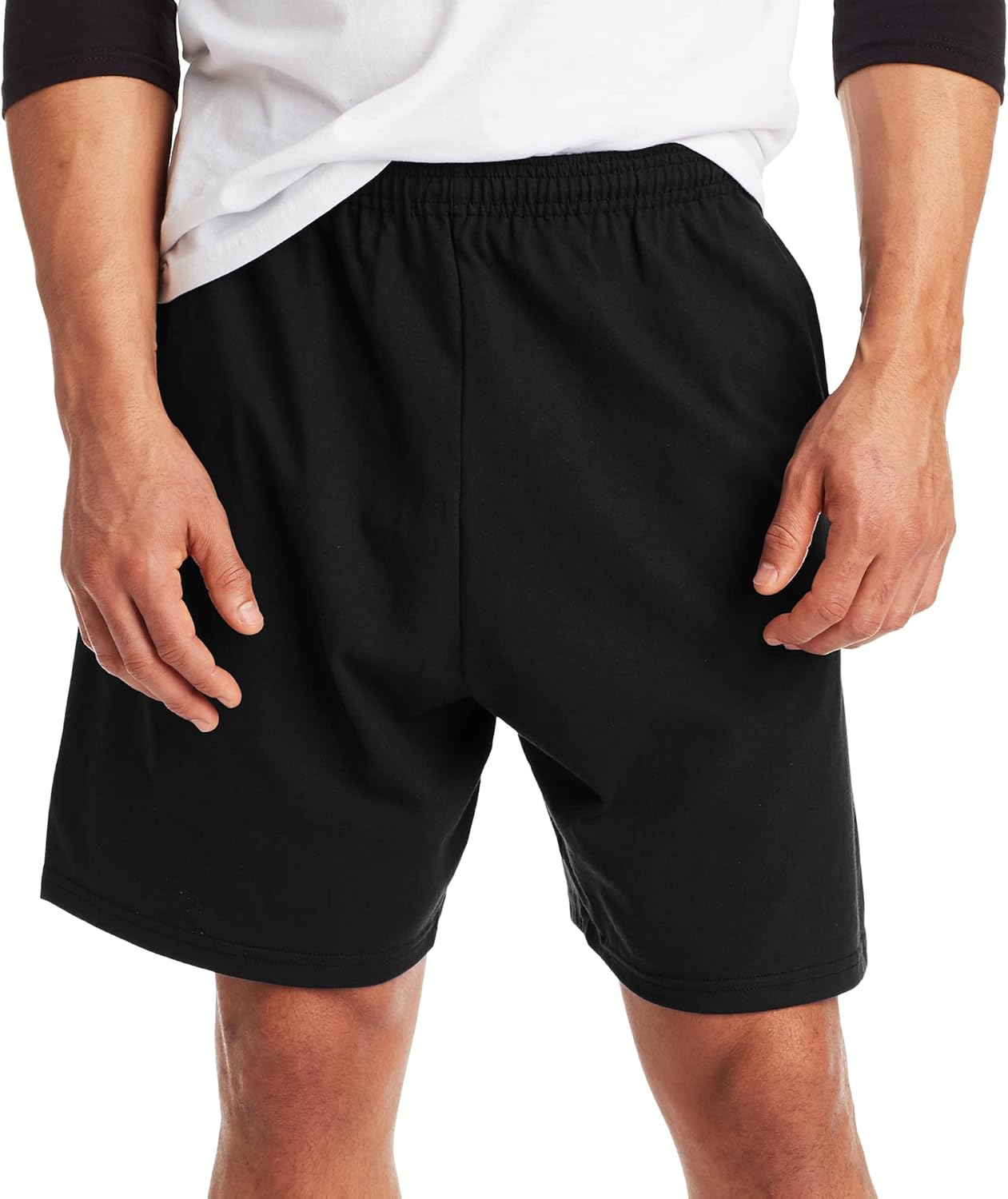 Hanes Men's Essentials Cotton Shorts With Pockets, 7.5" Inseam, Sizes S-4XL