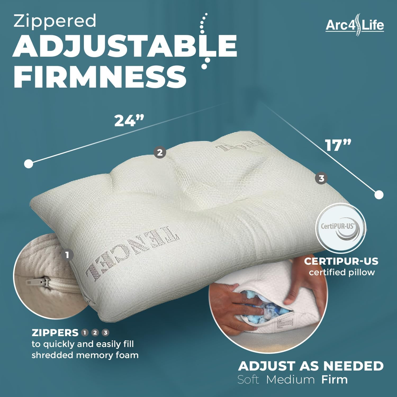 Arc4Life V-Traction Adjustable Cervical Memory Foam Neck Pillow