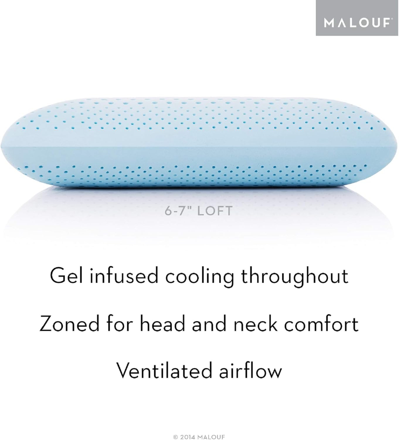 King Size Blue Gel Memory Foam Pillow with Breathable Cover