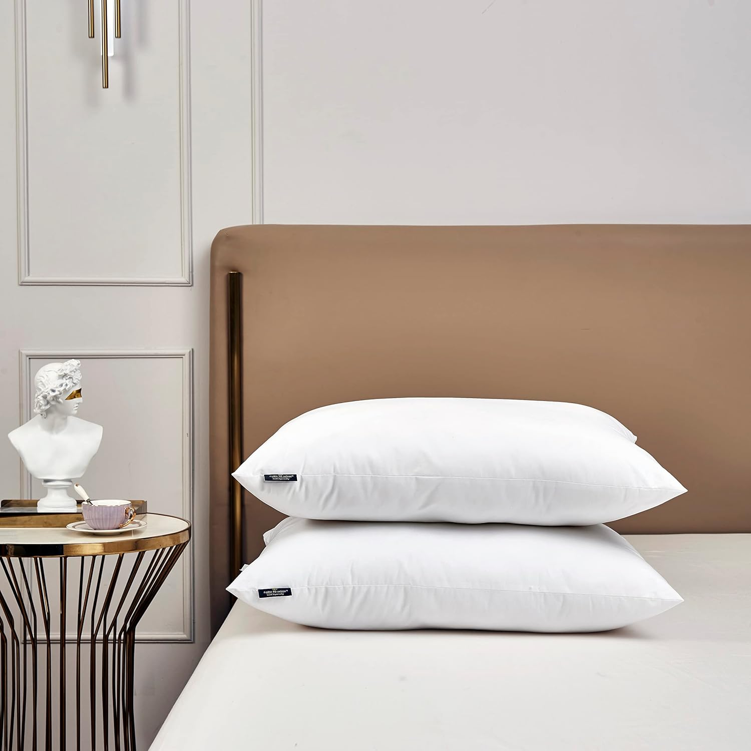 Farm To Home  Organic Blended Cotton Down Alternative Pillow - 2 Pack - White King - Set of 2