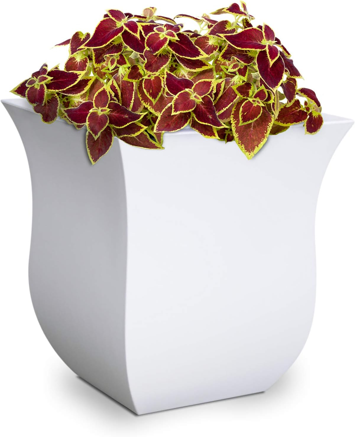 Mayne Valencia 16" x 16" x 18" Square Polyethylene Planter - White