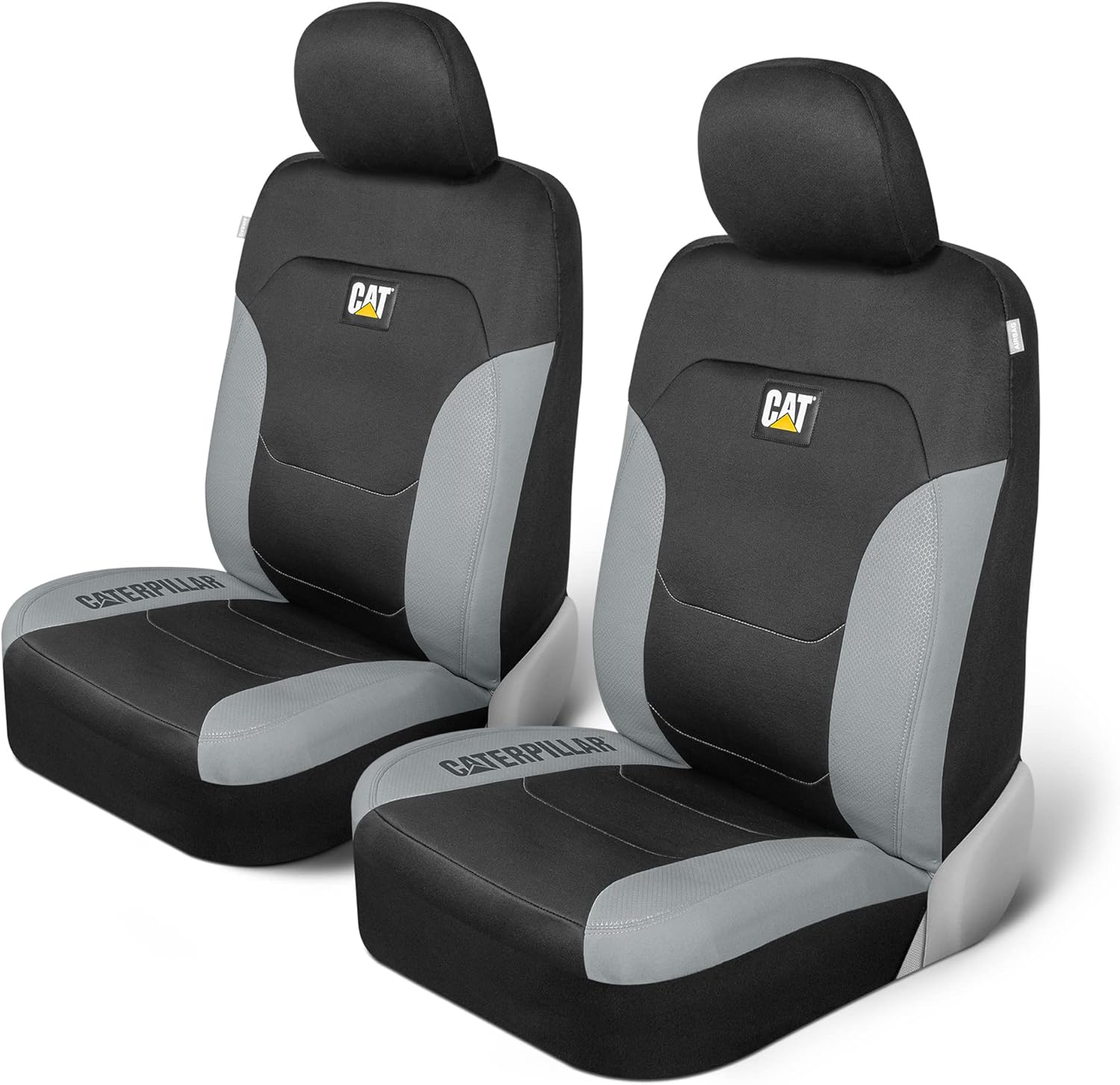 Universal Fit Black and Gray Poly-Cotton Automotive Seat Covers