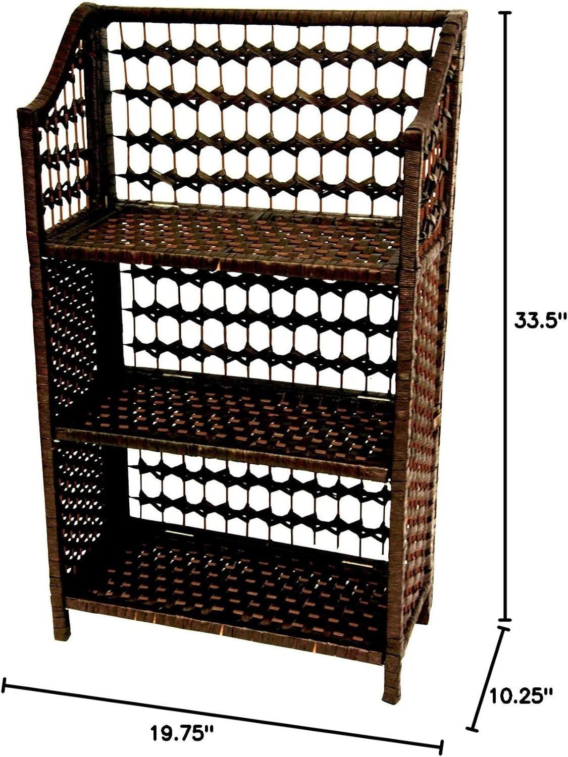Oriental Furniture Natural Fiber Shelving Unit, 3 Shelf