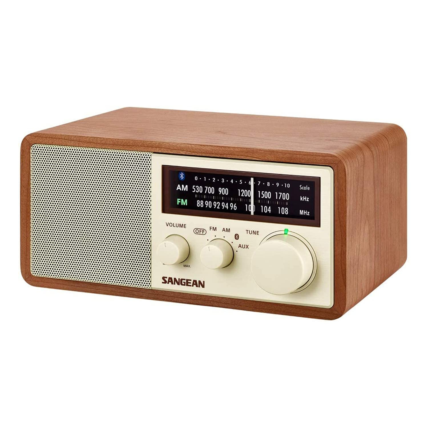 Sangean AM FM Aux Wooden Cabinet Table Top Radio and Bluetooth Receiver