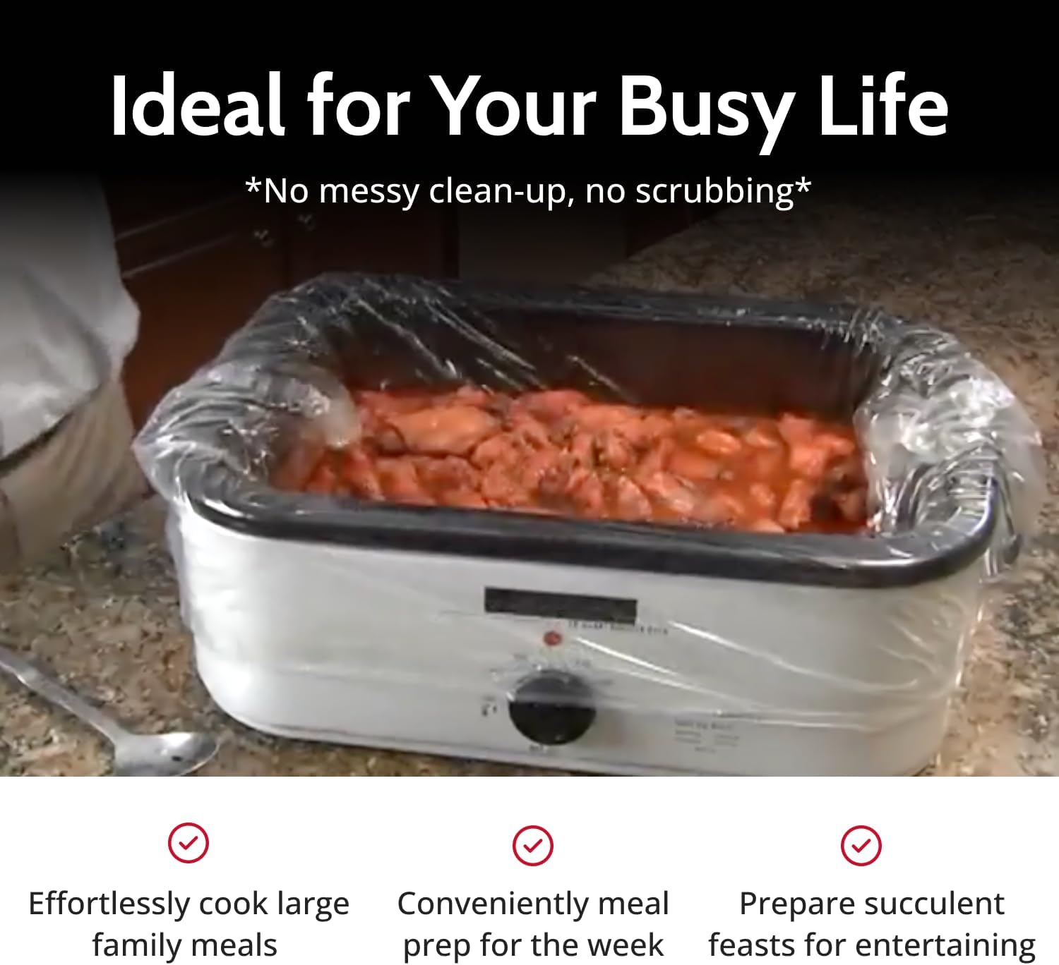 PanSaver Cooking Liners - Disposable Electric Roasting Pan Liners for Instant Cleanup with No Scrubbing - Foil, 2 Count