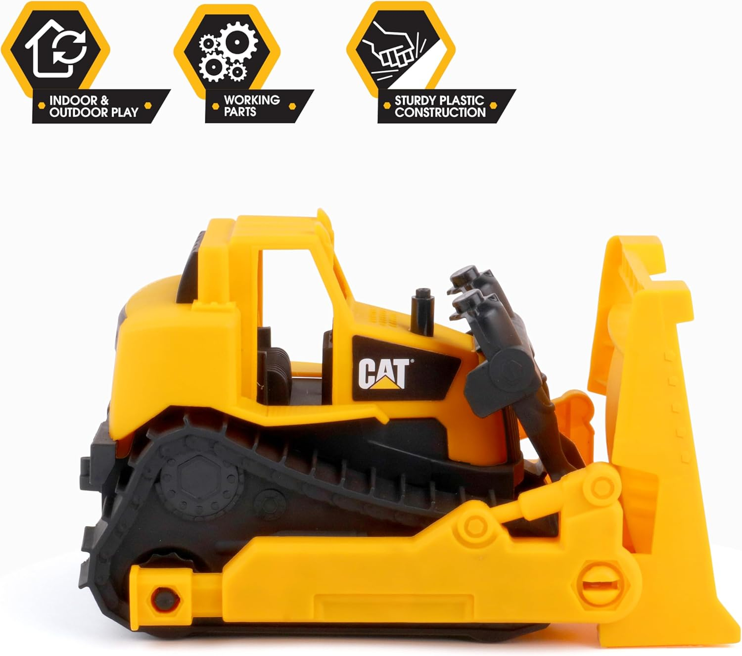 Cat Construction Fleet 10” Bulldozer Toy – Heavy‑Duty Plastic, Working Blade & Free‑Rolling Wheels, Indoor/Outdoor Sandbox Vehicle for Toddlers & Kids Ages 2 +