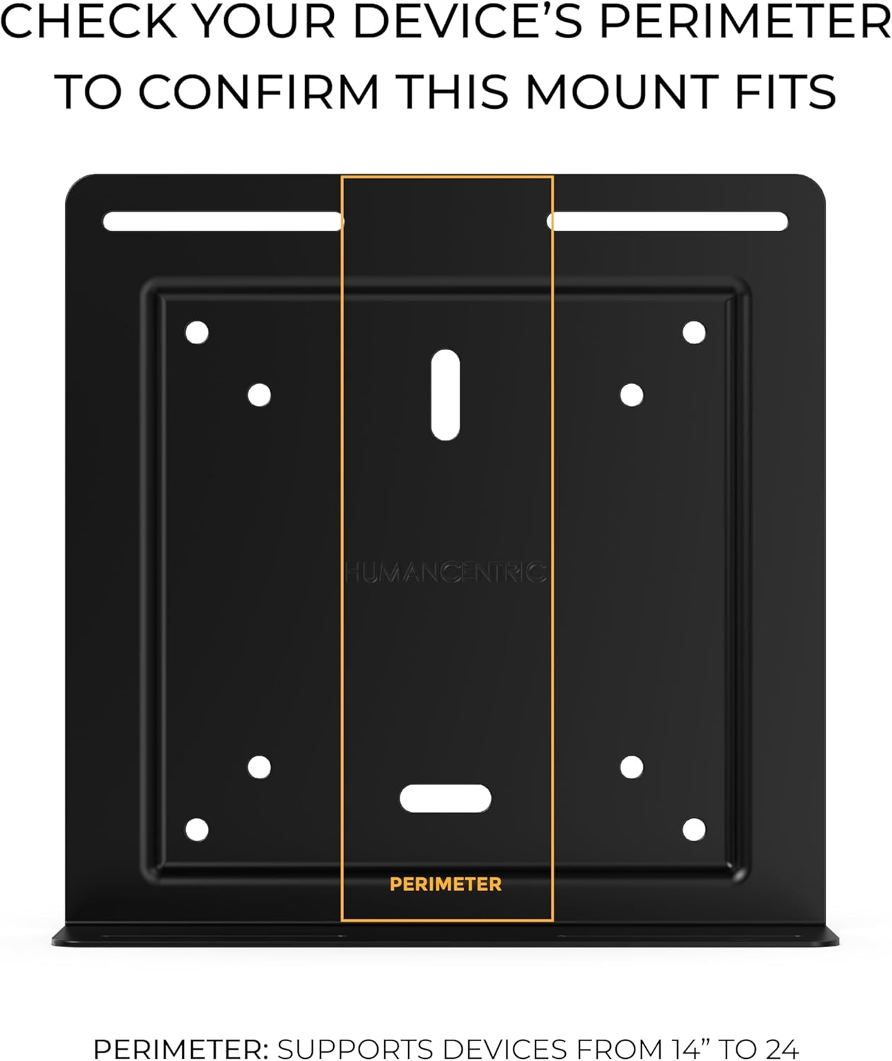 HumanCentric Universal Wall and VESA Mount, Adjustable Strap for Small Computers, UPS Units, Cable Boxes, Modems and Other Electronic Devices, Mounts on The Wall or Back of a Computer Monitor