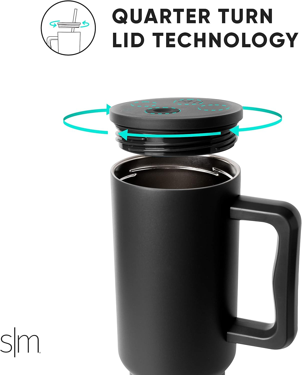 Simple Modern 40 oz Trek Tumbler with Handle and Straw Lid | Cup Holder Friendly Insulated Stainless Steel Travel Mug | Pink Candy Cane Toss