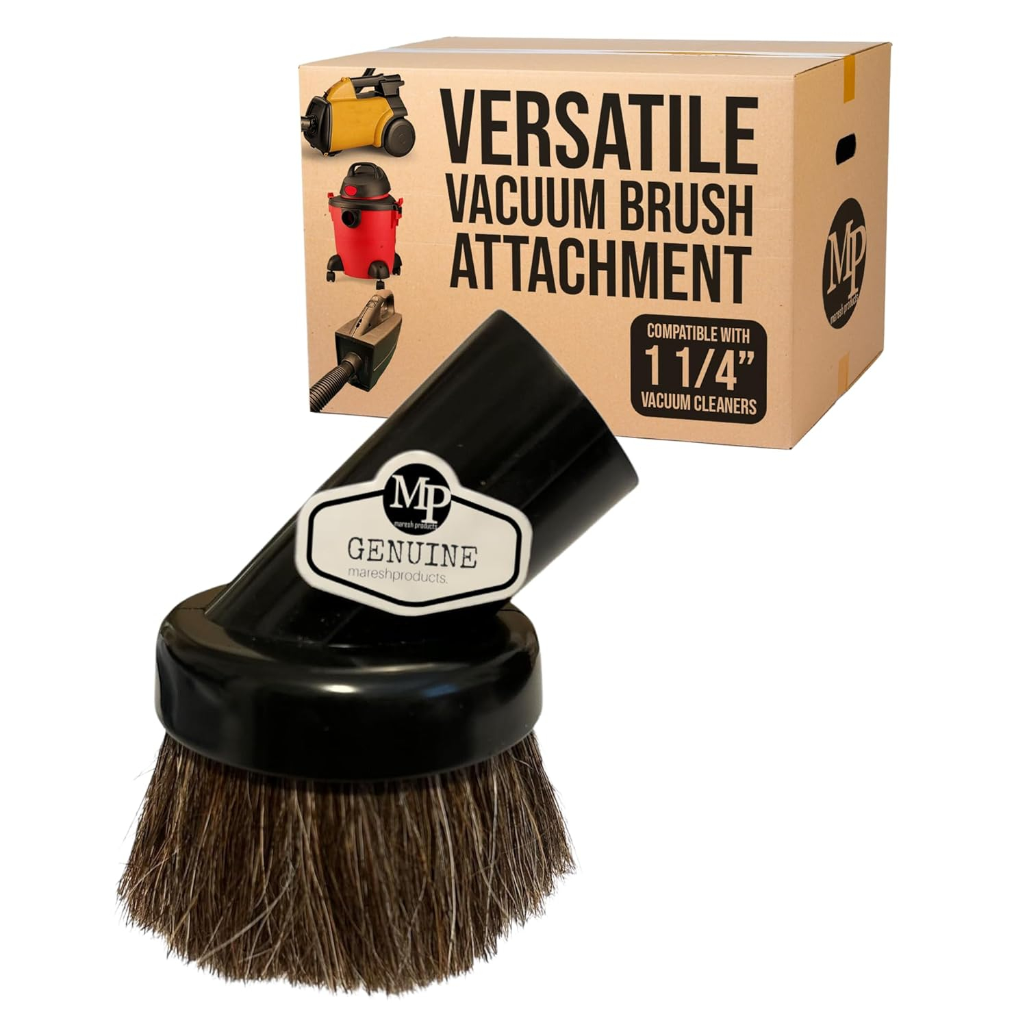 Soft Touch Fluffy Dust Brush Fits Residential and Vacuum Cleaners with 1 1/4 Inch Hose Compatible with Hoover, Eureka, Kirby, Shop Vac, Central Vac Systems, Oreck, Sanitaire, Vacuflow, Euroclean,