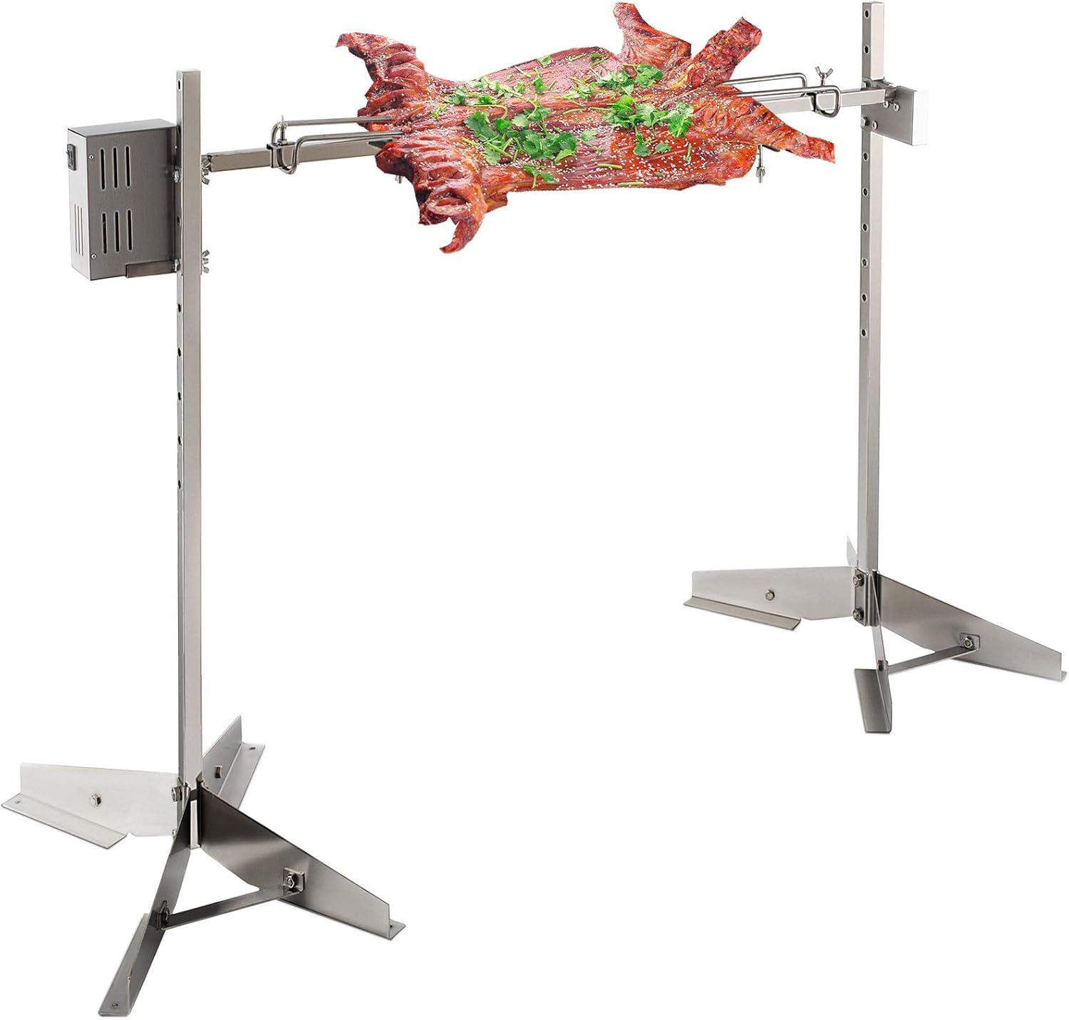 DEWOSEN 51" Rotisserie Grill Roaster 132LBS 50W Motor Pig Rotisserie with Windscreen Outdoor BBQ