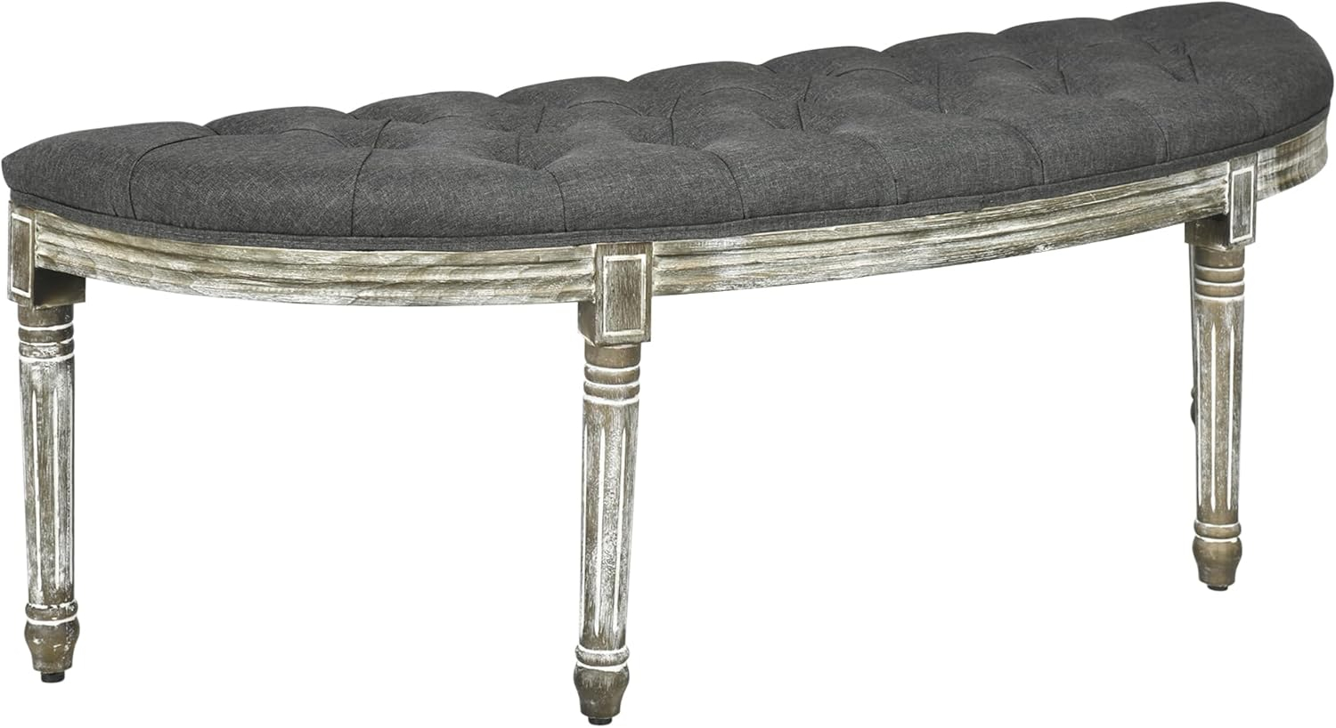 HomCom Upholstered & Tufted Bench, Grey
