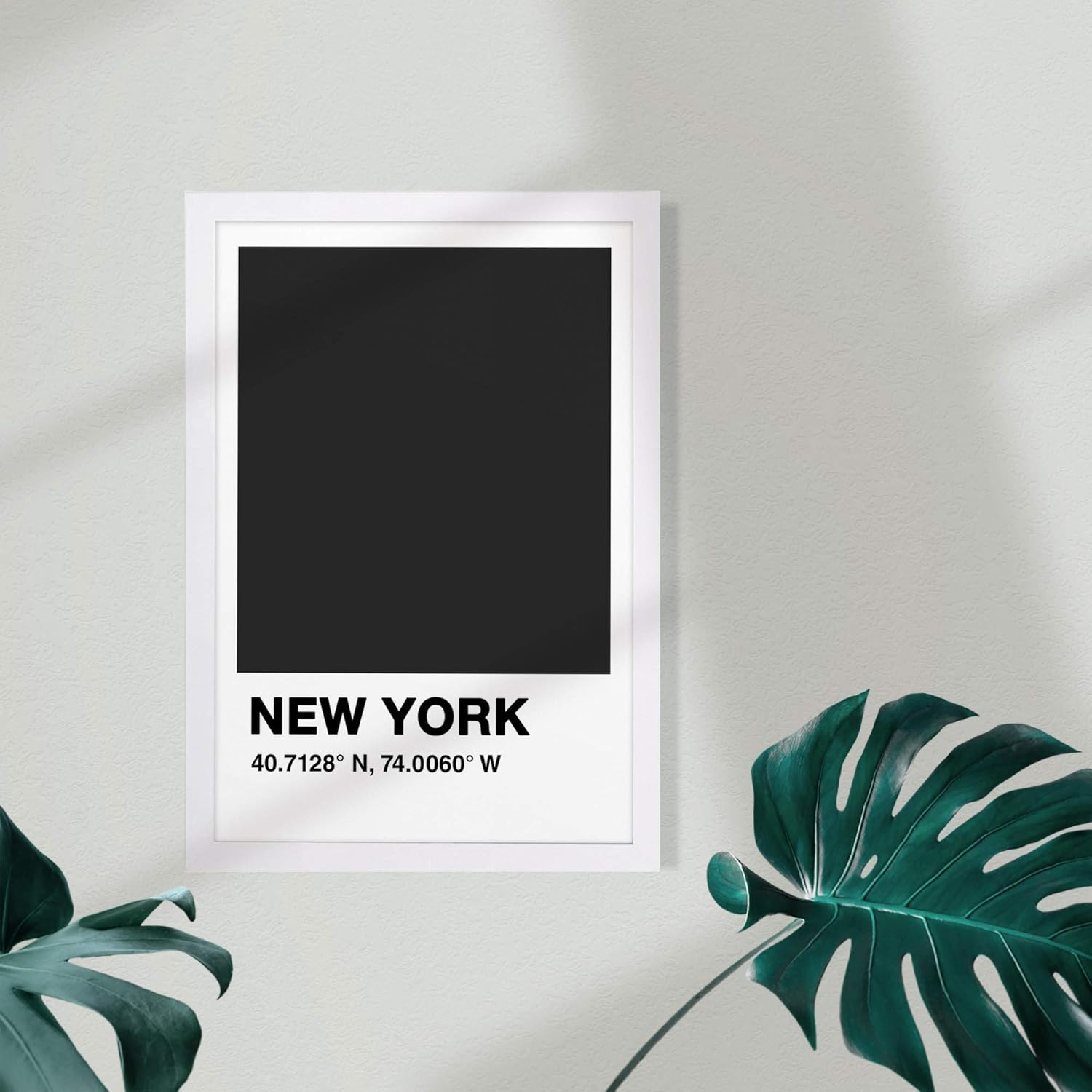 Wynwood Studio Cities and Skylines Framed Wall Art Prints 'New York Color Swatch' United States Cities Home Décor - Black, White, 13" x 19"