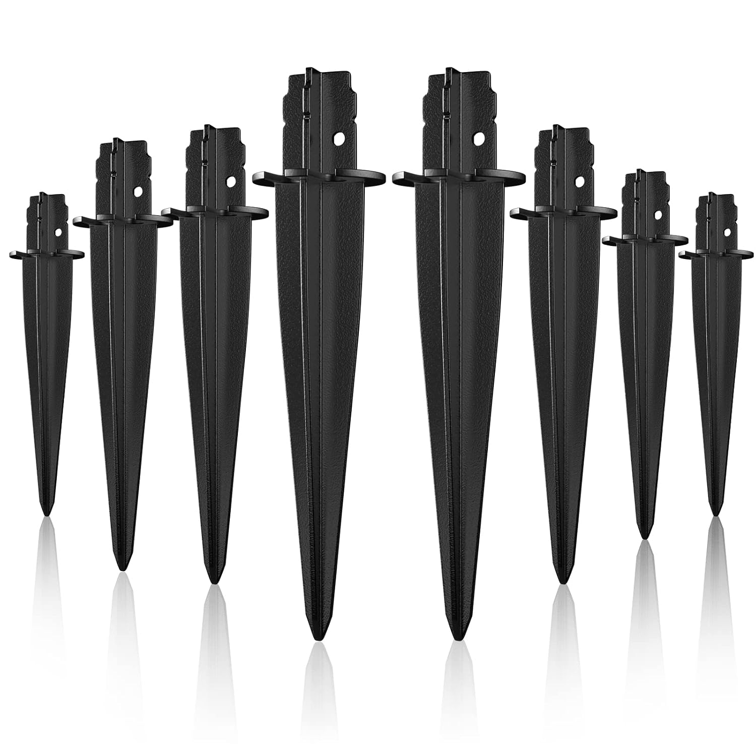 8 Pack Metal Stake Solar Lights Replacement Spike - Outdoor Ground Stakes for Garden Lights Landscape Yard Pathway Patio Lamps Pole, 0.78 * 5.3 inch