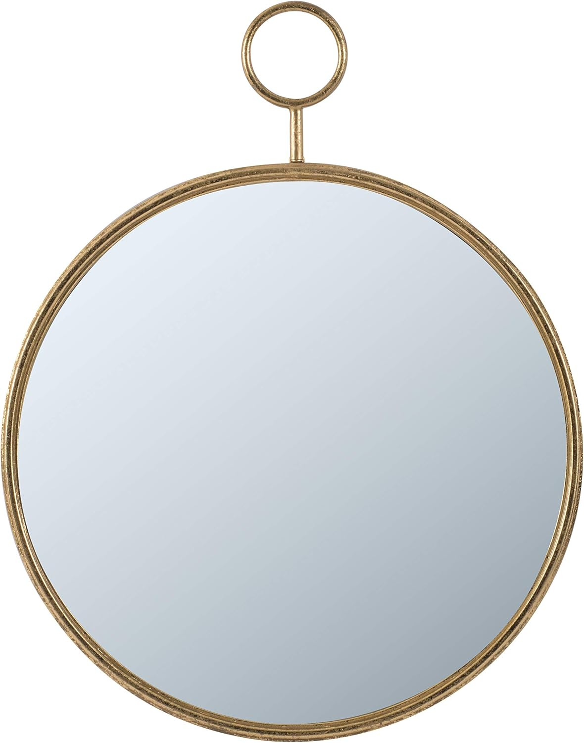 Benjara Oval Shape Metal Frame Wall Mirror, Small, Gold