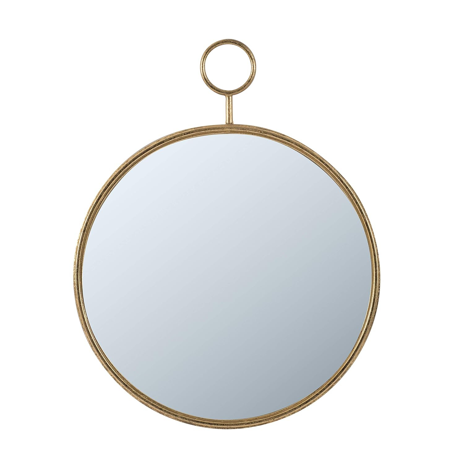 Benjara Oval Shape Metal Frame Wall Mirror, Small, Gold