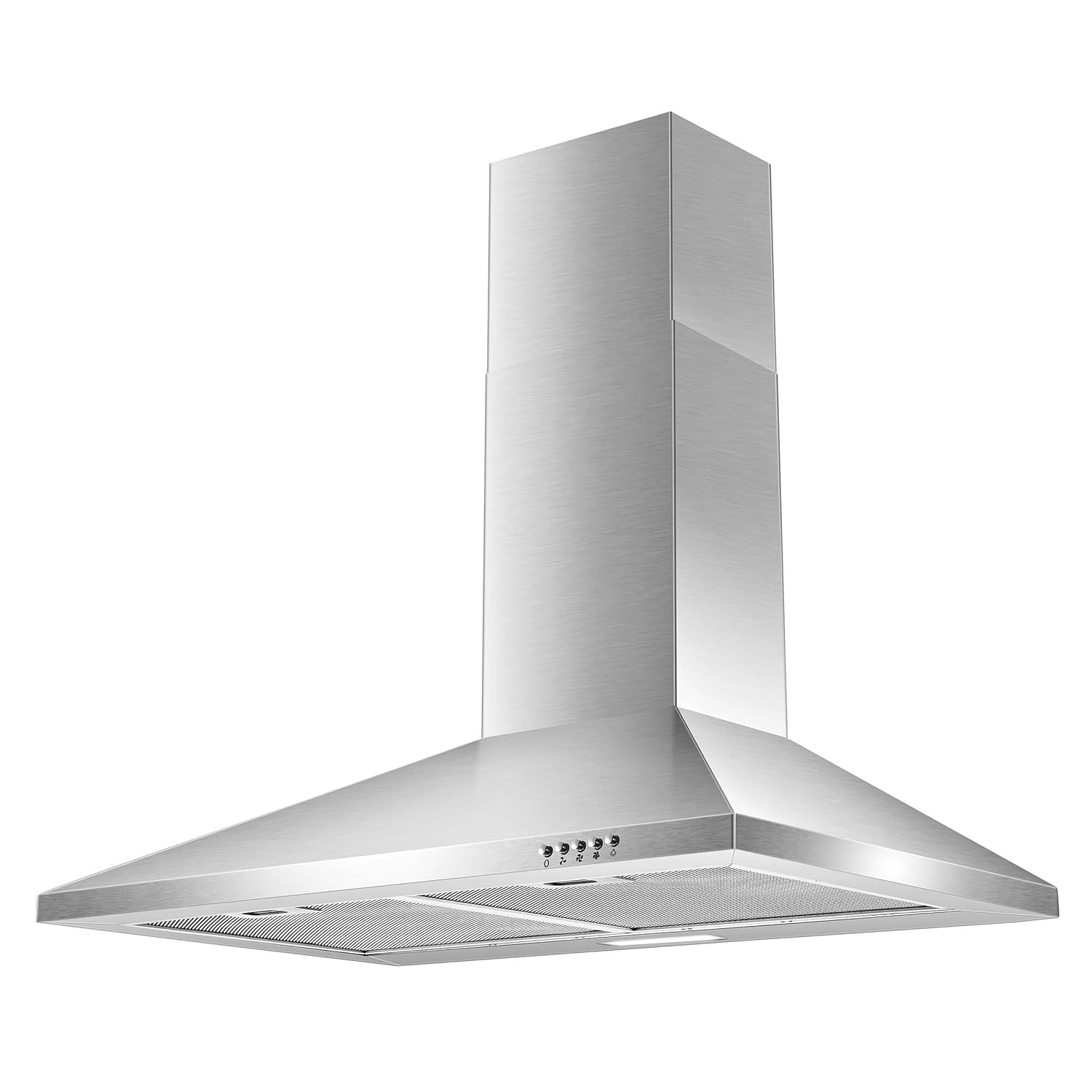 SNDOAS Range Hood 30 inch,Wall Mount Range Hood in Stainless Steel With Ducted/Ductless Convertible,Stove Vent Hood with Aluminum Filters,3 Speed Exhaust Fan,LED Light,Button Control