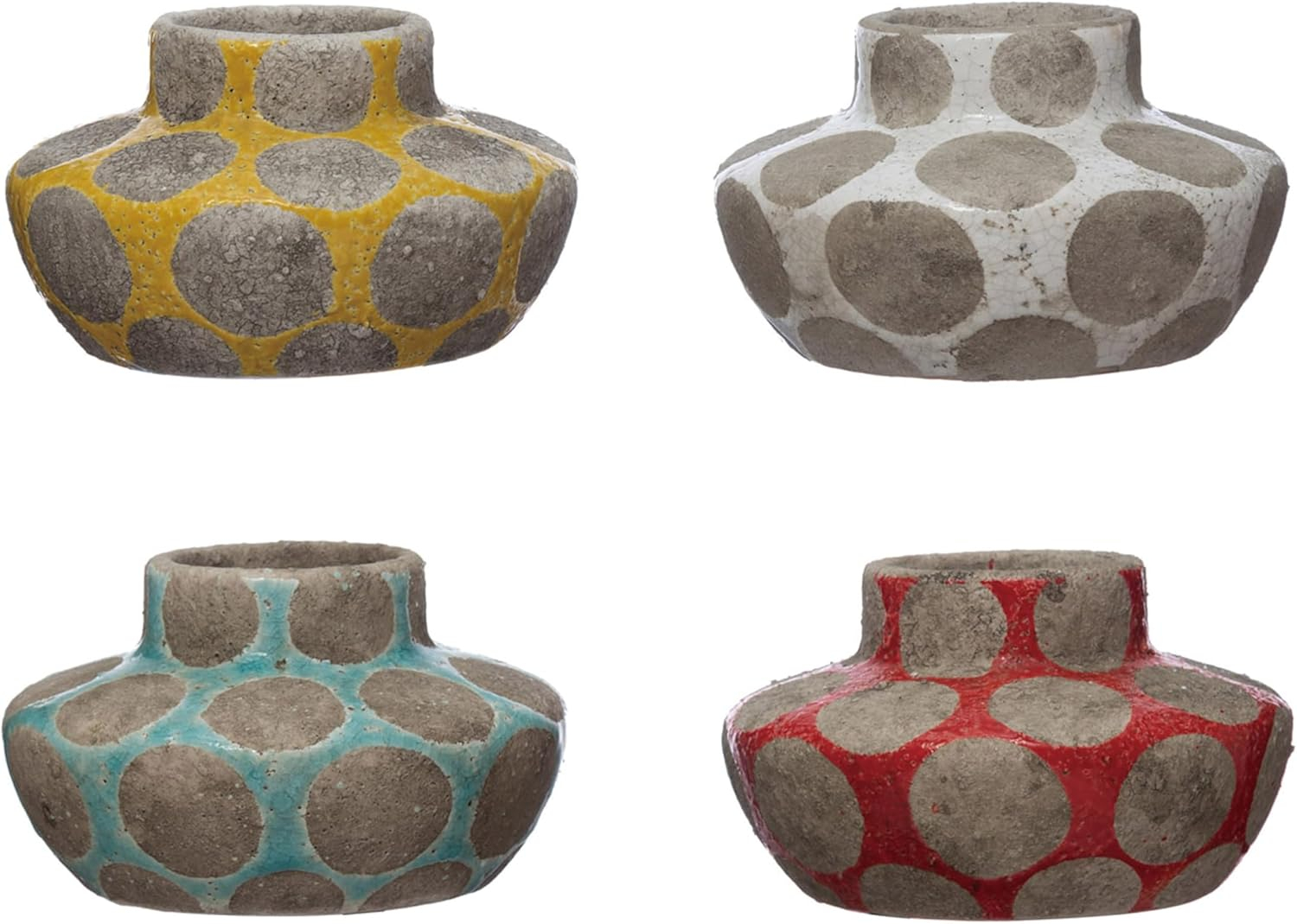 Terracotta Brown Ceramic Tealight Holder Set of 4