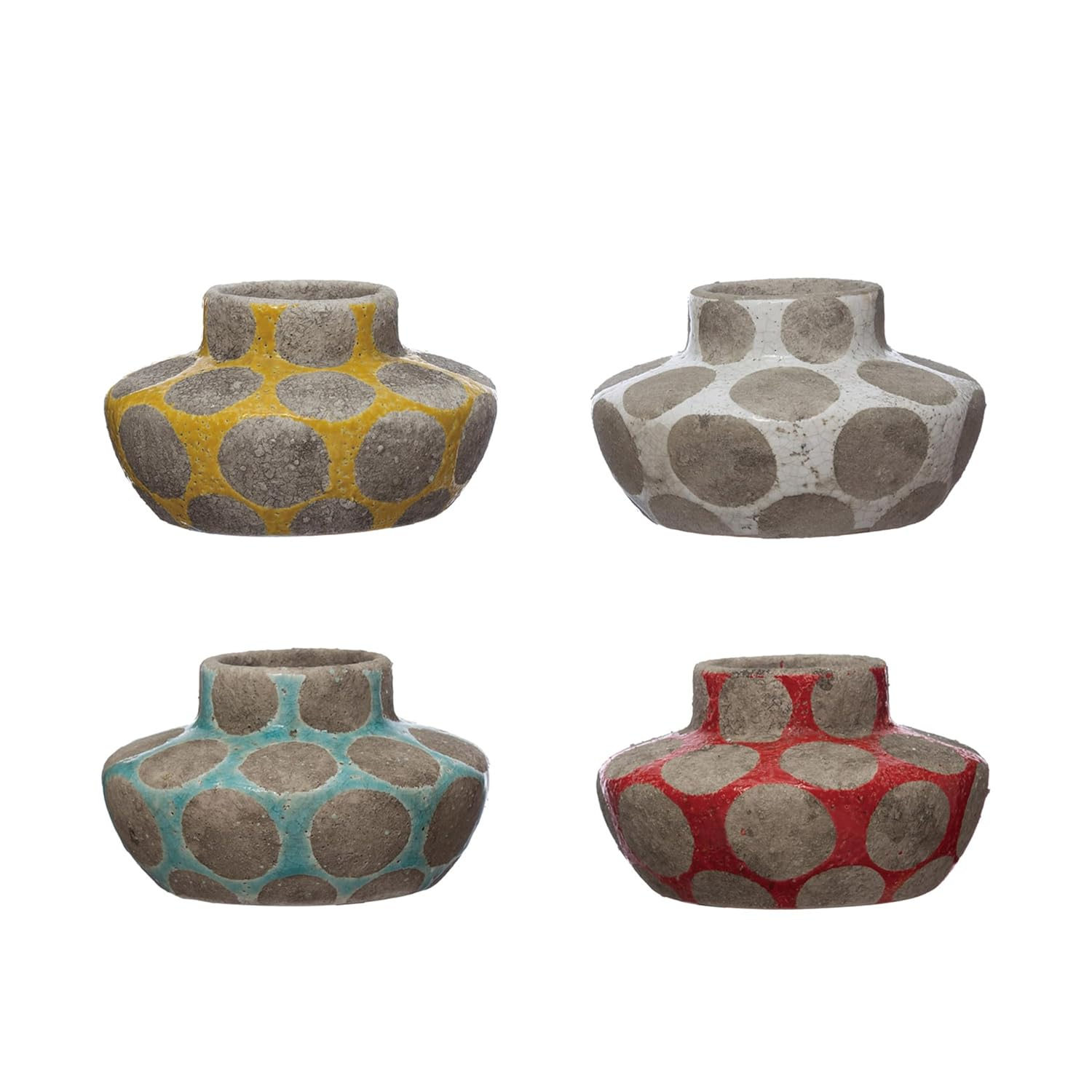 Terracotta Brown Ceramic Tealight Holder Set of 4