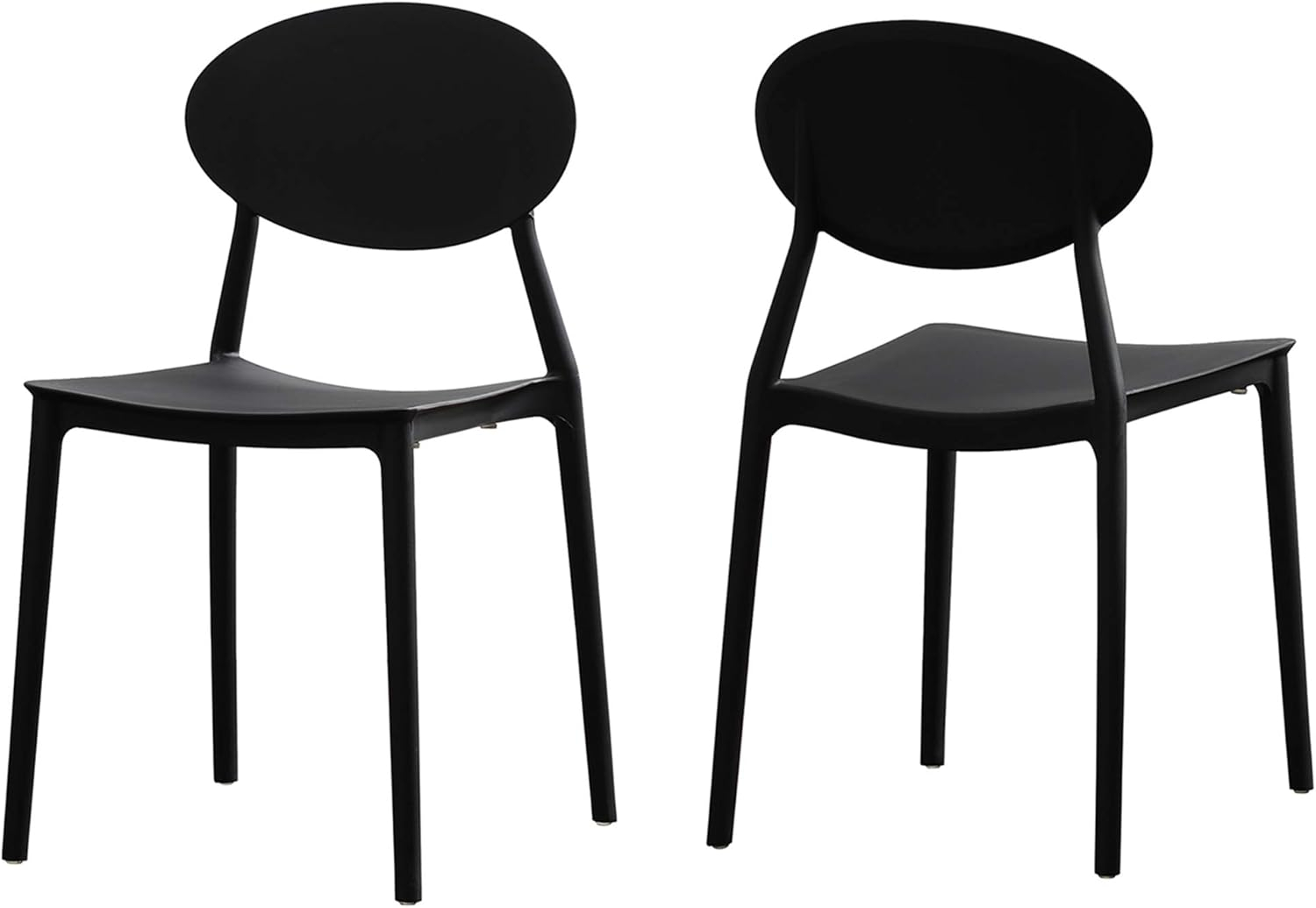 Ali Set of 2 Black Plastic Indoor Chairs