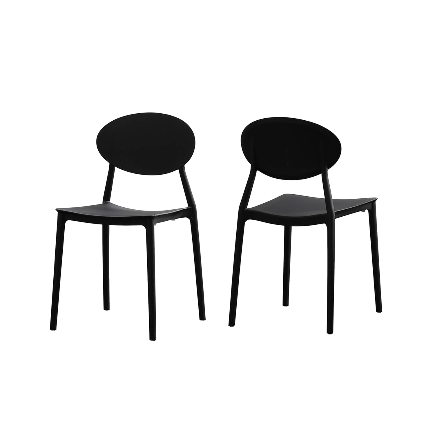 Ali Set of 2 Black Plastic Indoor Chairs