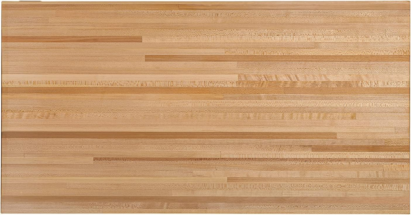 CONSDAN Butcher Block Counter Top, USA Grown Hard Maple Solid Hardwood Countertop, Washer/Laundry Countertop, Table Top, Polished, Prefinished with Food-safe Oil, 1.5" Thickness, 96" L x 25" W