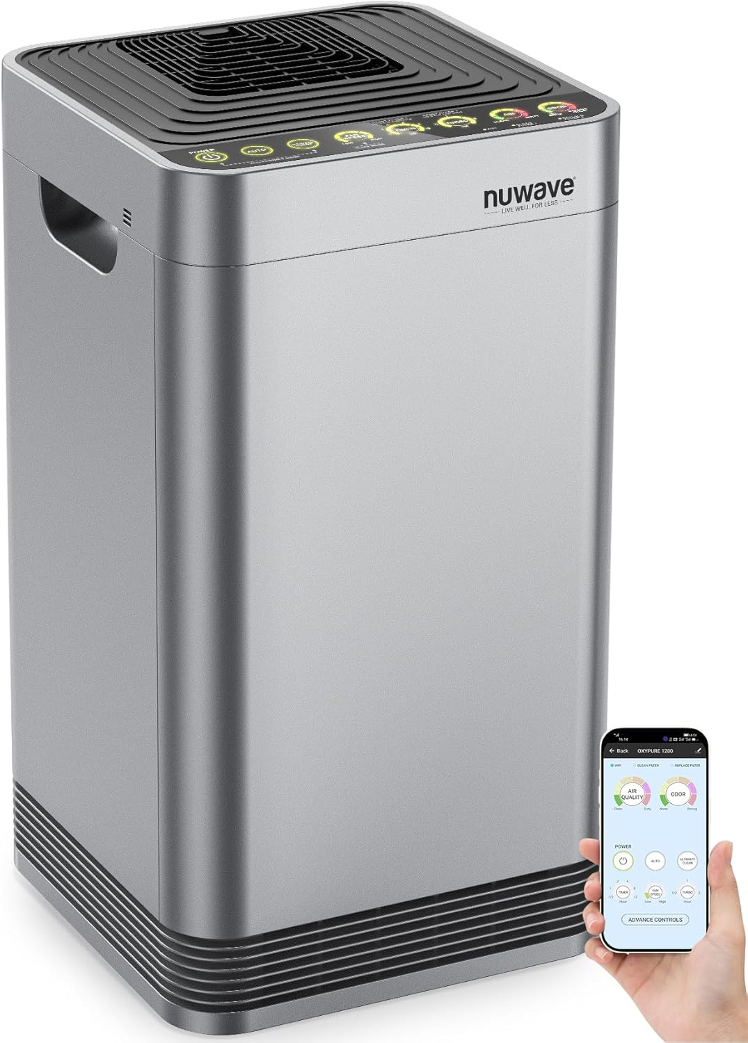 Nuwave Oxypure Smart Air Purifier, 5-Stage Filtration System Contaminants Removed, Nuwave Oxypure Air Purifier, 2,934ft² Spaces in 60 Minutes, Home, Large