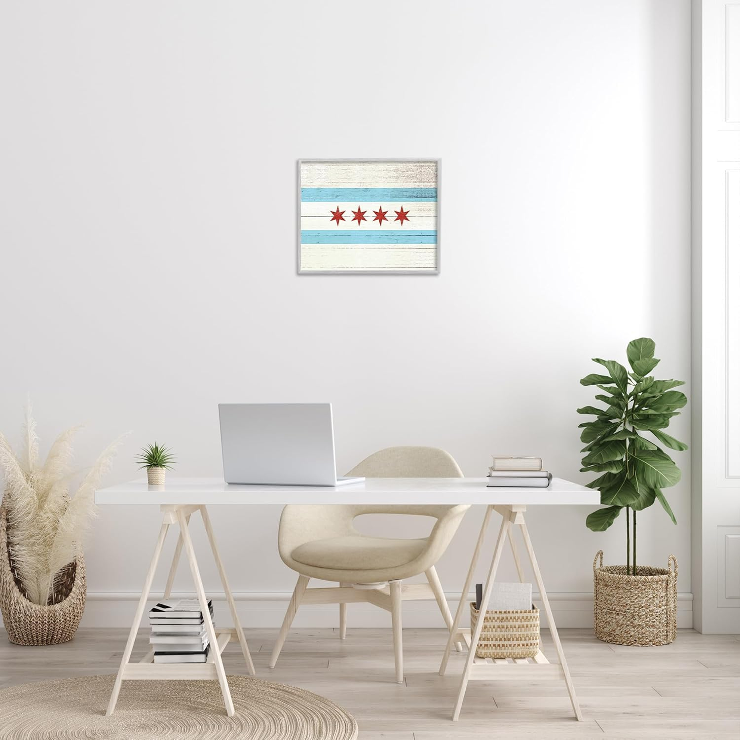 Stupell IndustriesChicago Flag Distressed Wood Look Framed Wall Art by Daphne Polselli