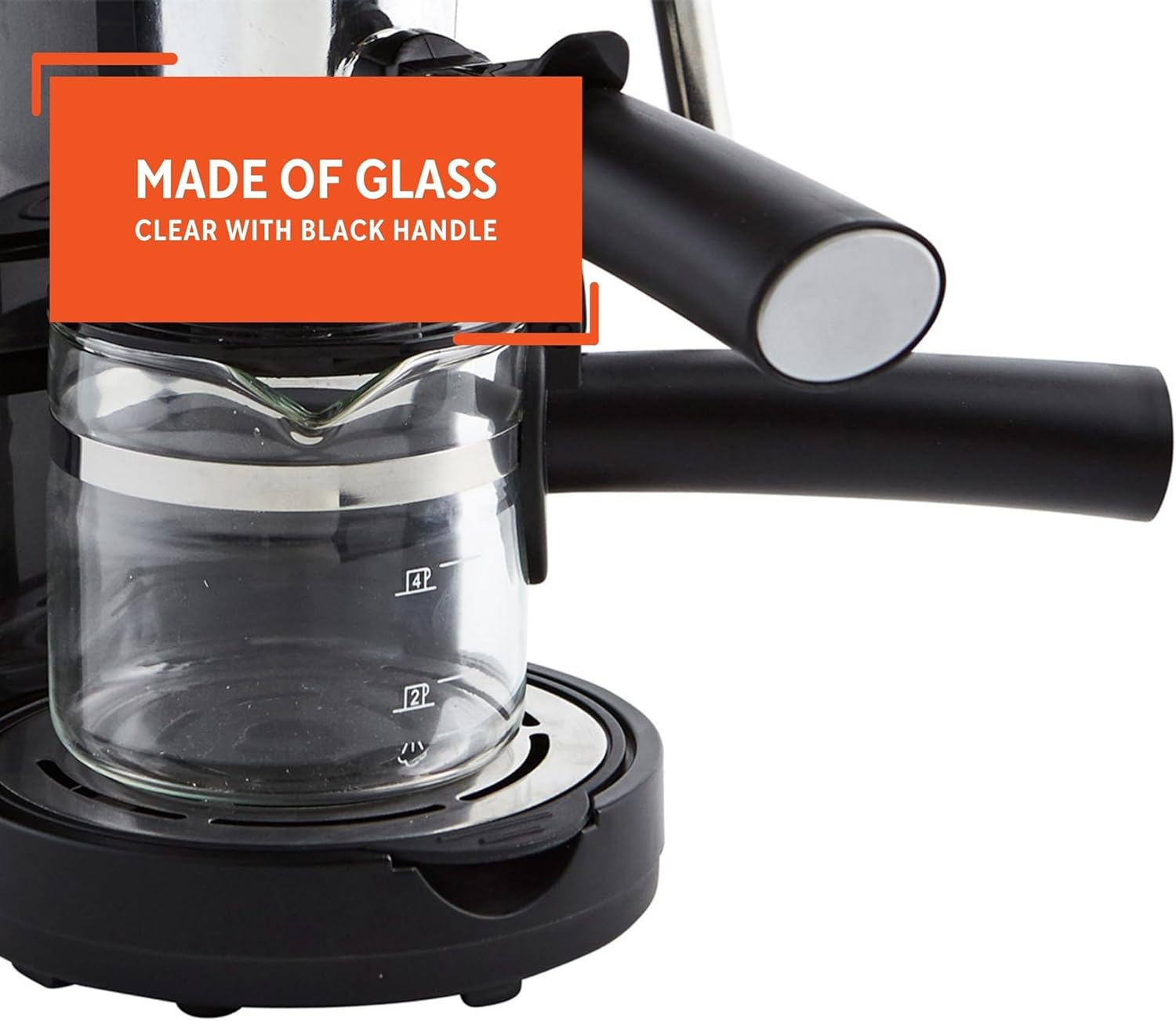 IMUSA 4cup Glass Replacement Carafe with Black Handle