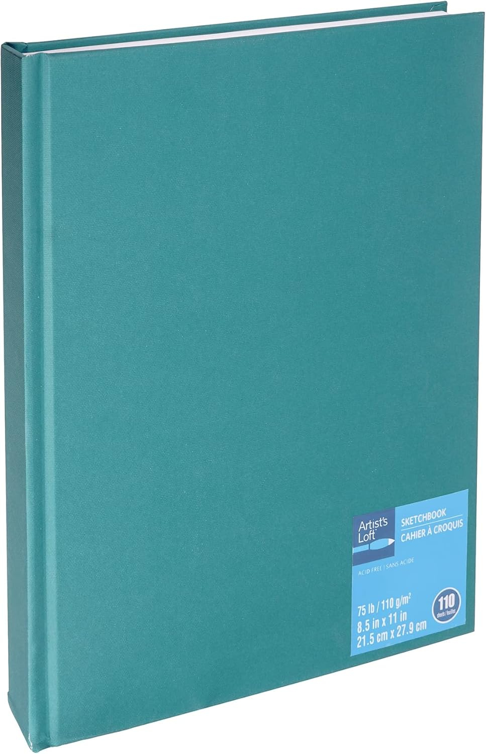 Teal Lay Flat Spineless Hardcover Sketchbook by Artist's Loft - Acid Free and Smudge Resistant Paper, Sketch Pad for Drawing, Sketching, Writing - 1 Pack