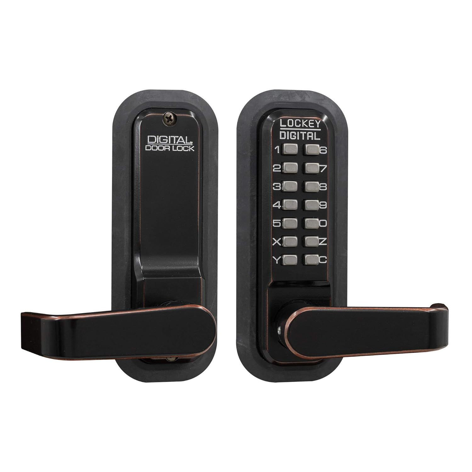 Lockey 2835 2000 Series Keyless Entry Single Combination Mechanical Lever Set - Bronze