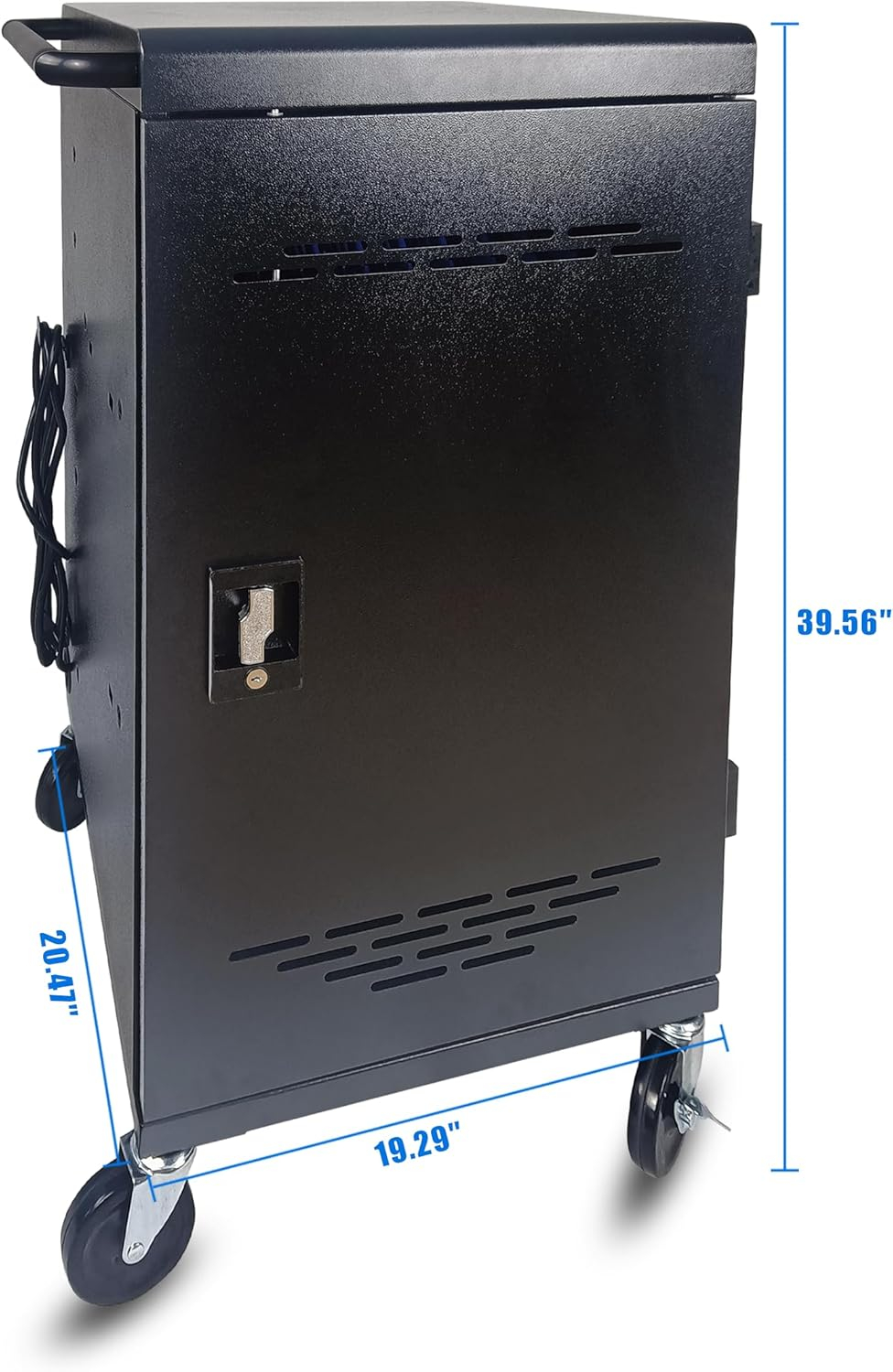 30 Unit Device Charging Station for Chromebook, iPad, 14'' Laptop - Charging Cart with Charger Cable Management, Circuit Breaker, Grounding Protection, Assembly Required