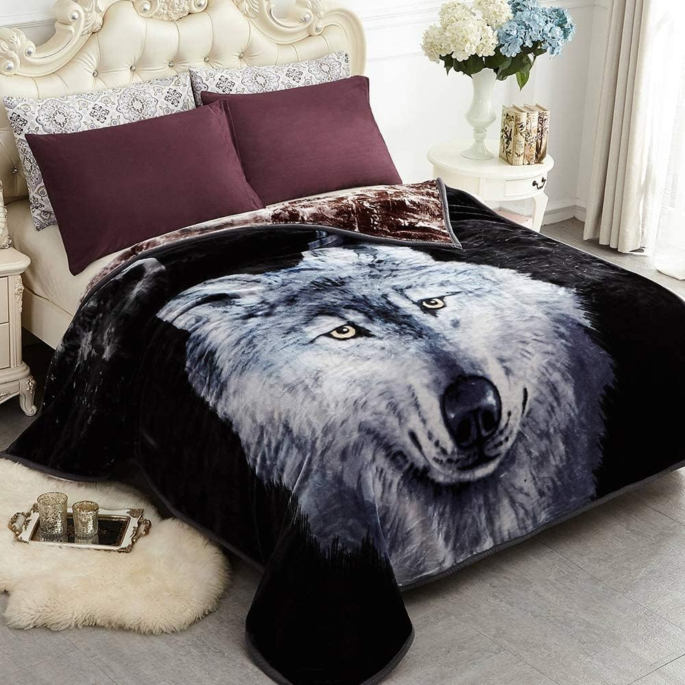 JYK Plush Fleece Blanket Queen Size 91" x 75", 3.7LBs 1 Ply Soft Korean Mink Warm Lightweight Blanket for Bed Couch for Spring Autumn Winter